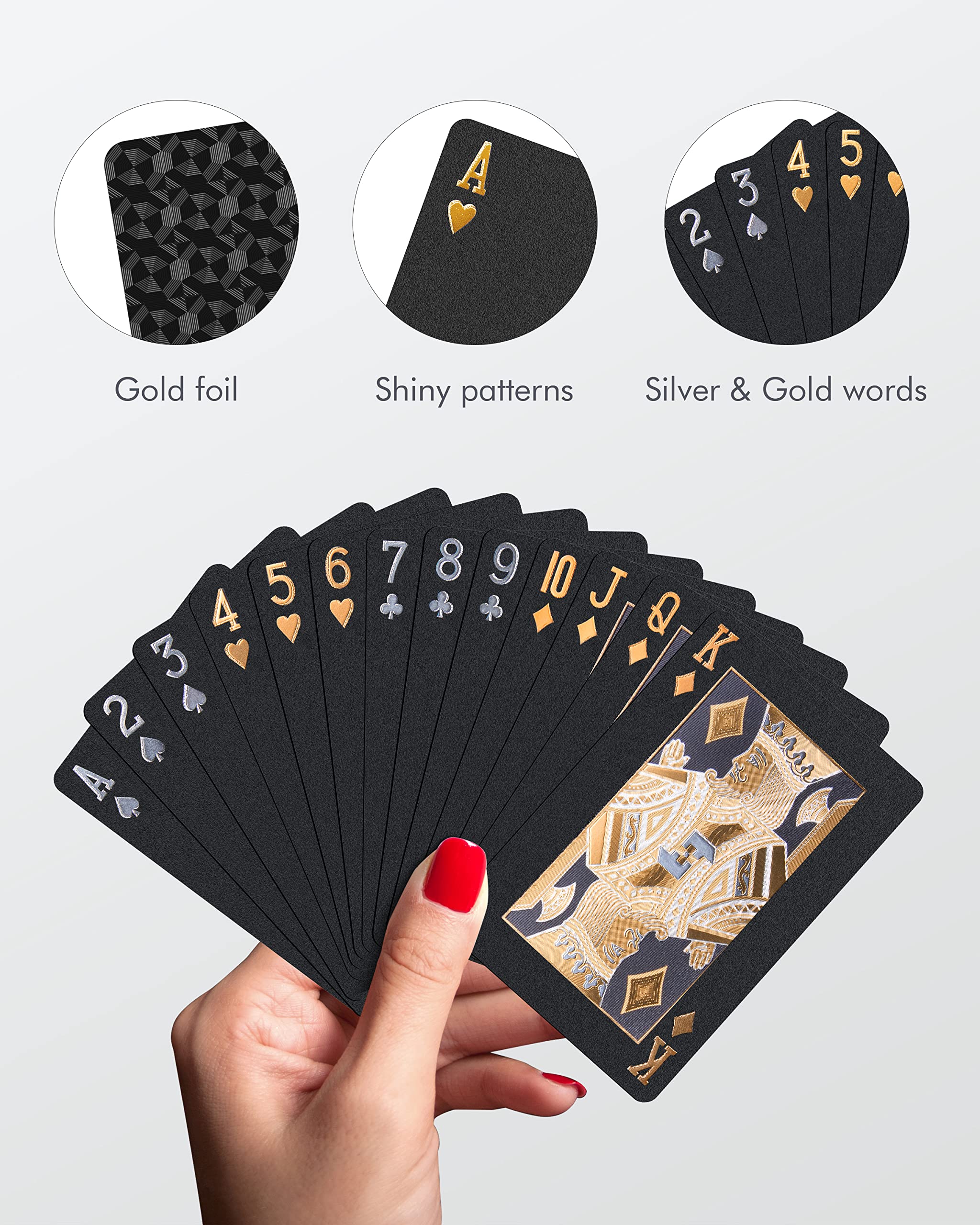 Foto 3 pulgar | Venta Internacional - Juego De Cartas Bierdorf Diamond Waterproof Black Poker Hd