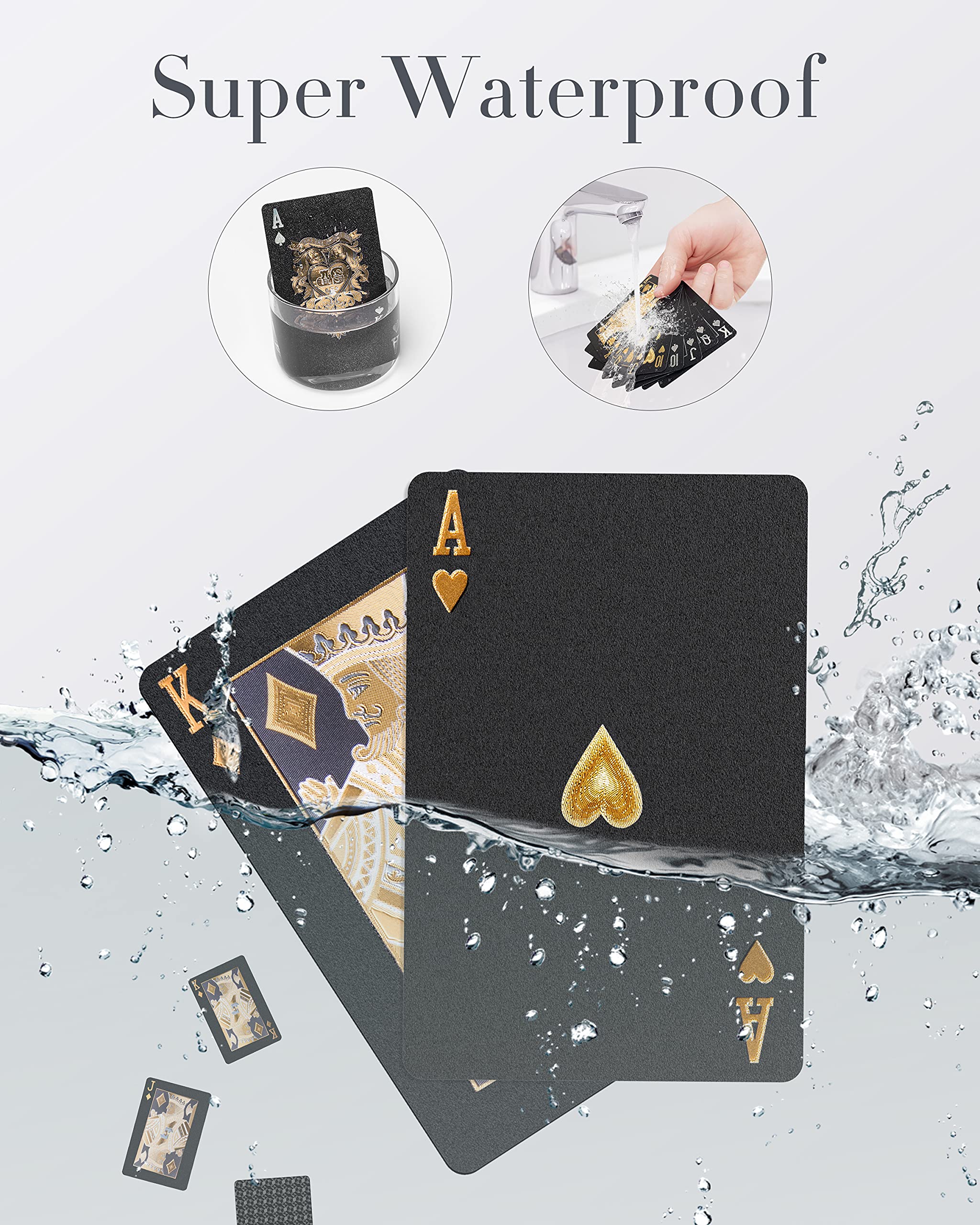 Foto 4 pulgar | Venta Internacional - Juego De Cartas Bierdorf Diamond Waterproof Black Poker Hd