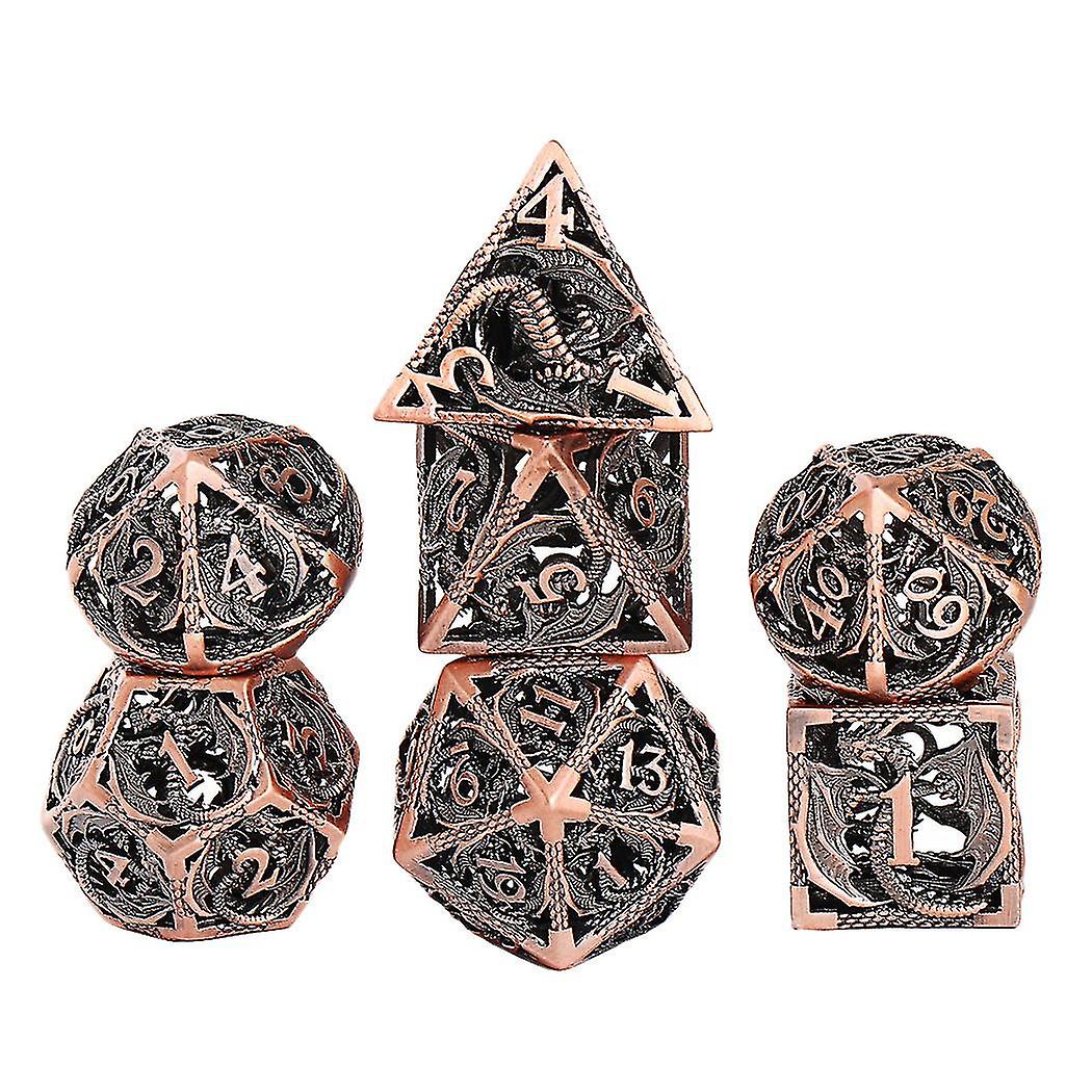Foto 2 pulgar | Venta Internacional - Mini Juego De Dados De Metal Hueco De 7 Piezas Para Juegos De Rol