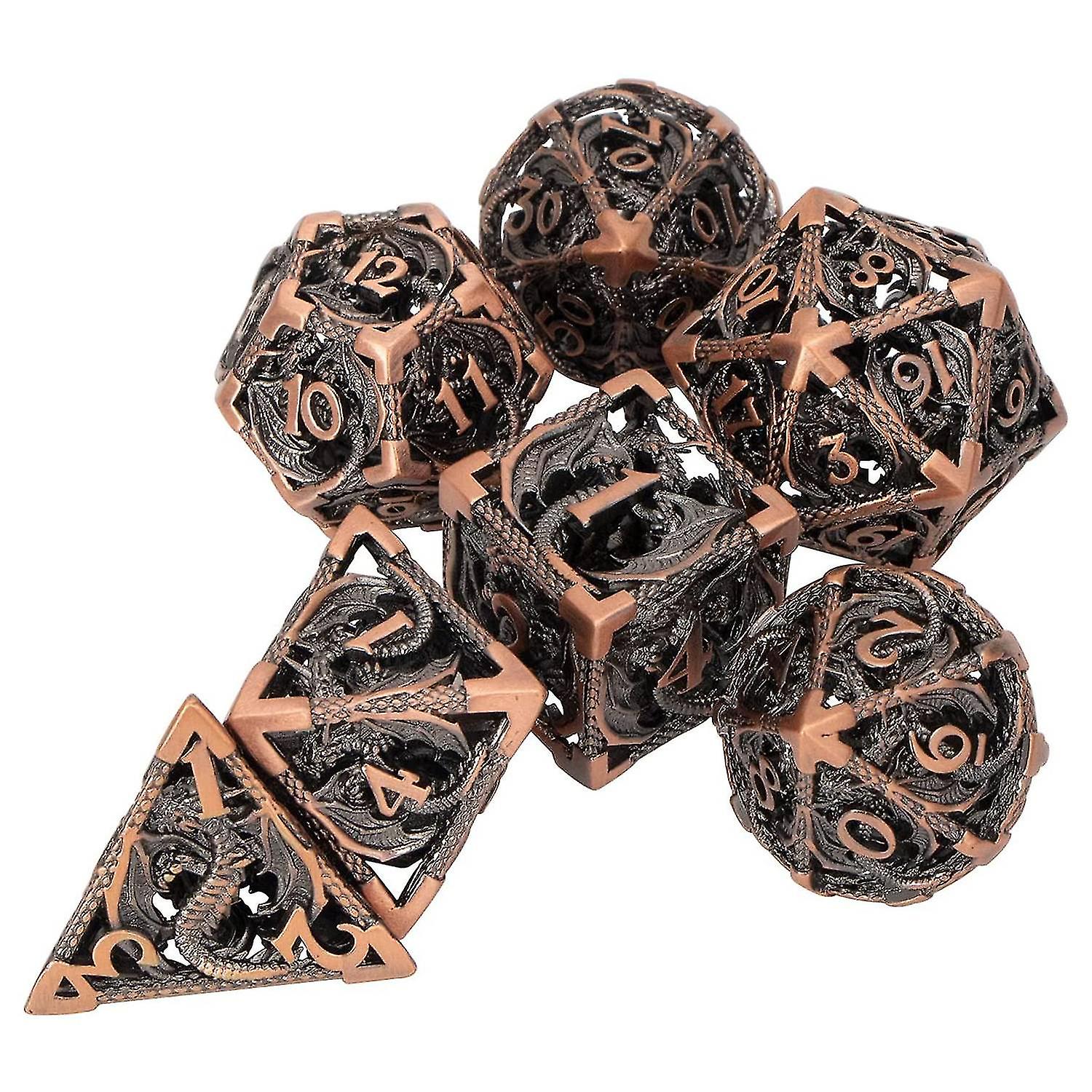 Foto 3 pulgar | Venta Internacional - Mini Juego De Dados De Metal Hueco De 7 Piezas Para Juegos De Rol