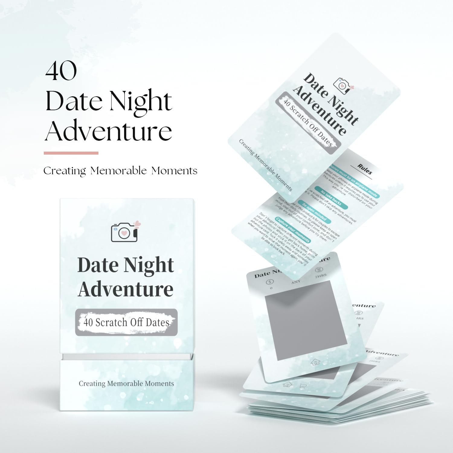 Foto 4 pulgar | Venta Internacional - Juego De Cartas Date Ideas + Álbum De Fotos De Aventuras Para Parejas