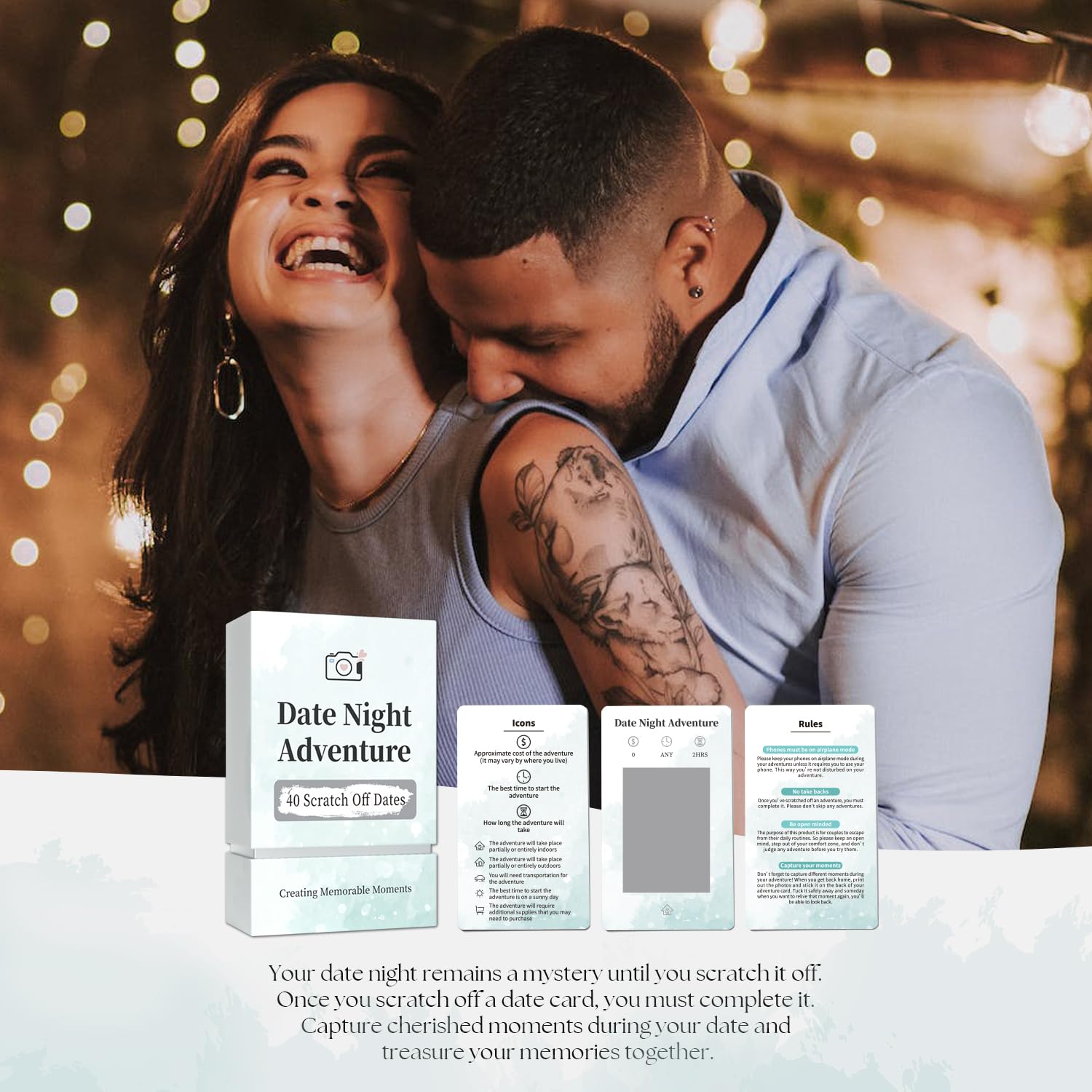 Foto 7 pulgar | Venta Internacional - Juego De Cartas Date Ideas + Álbum De Fotos De Aventuras Para Parejas
