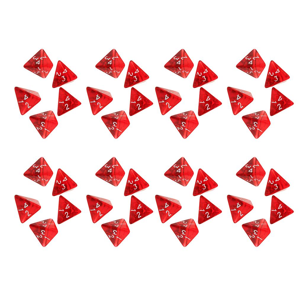 Foto 2 pulgar | Venta Internacional - Juego De Dados Poliédricos, Paquete De 40 Dados De Cuatro Caras, Red Gem D4