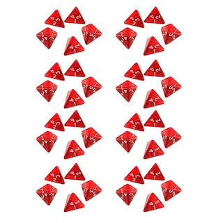 Foto 4 | Venta Internacional - Juego De Dados Poliédricos, Paquete De 40 Dados De Cuatro Caras, Red Gem D4
