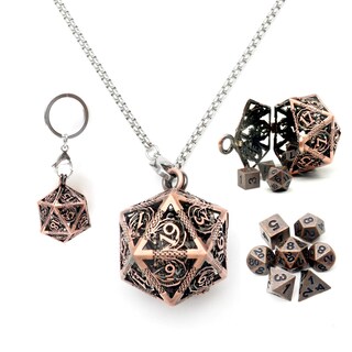 Foto 1 | Venta Internacional - Juego De Minidados Haxtec Con Funda De Collar D20 Hueca De Cobre