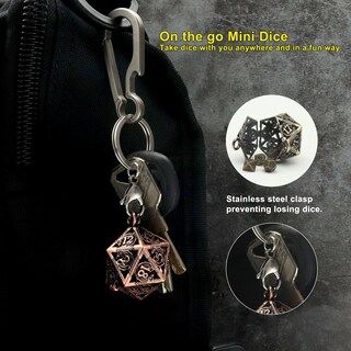 Foto 3 | Venta Internacional - Juego De Minidados Haxtec Con Funda De Collar D20 Hueca De Cobre