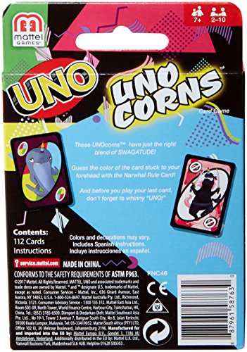 Foto 5 pulgar | Venta Internacional - Juego De Cartas Mattel Games Uno-corns Con 112 Cartas Para 2 A 10 Jugadores