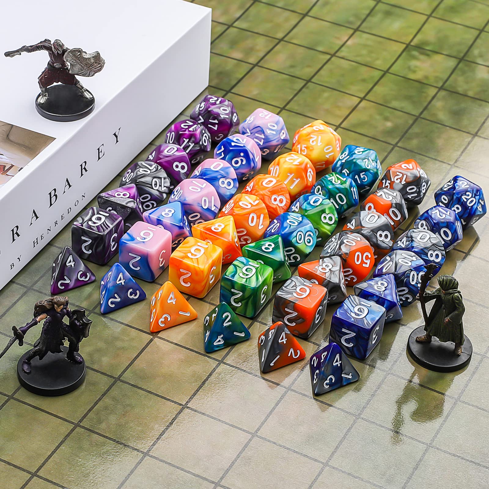 Foto 5 pulgar | Venta Internacional - Juego De Dados Poliédricos Ciaraq Dnd (42 Piezas) Con 6 Bolsas Para Rpg