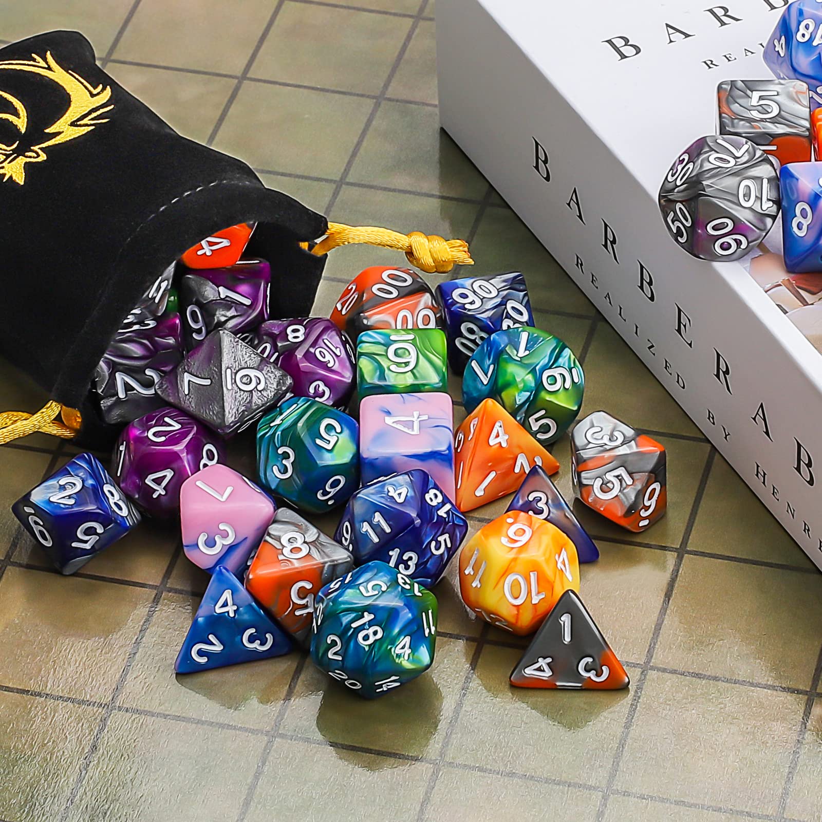 Foto 6 pulgar | Venta Internacional - Juego De Dados Poliédricos Ciaraq Dnd (42 Piezas) Con 6 Bolsas Para Rpg