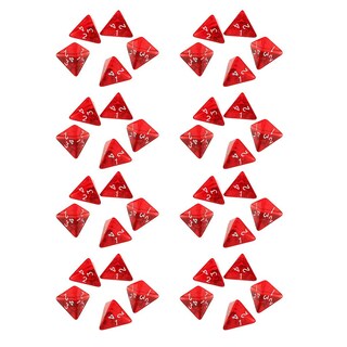 Foto 4 | Venta Internacional - Juego De Dados Poliédricos, Paquete De 40 Dados De Cuatro Caras, Red Gem D4