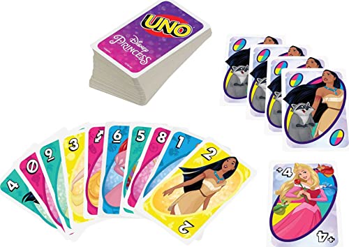 Foto 6 pulgar | Venta Internacional - Juego De Cartas Mattel Games Uno Disney Princesses Kids 7+ Years