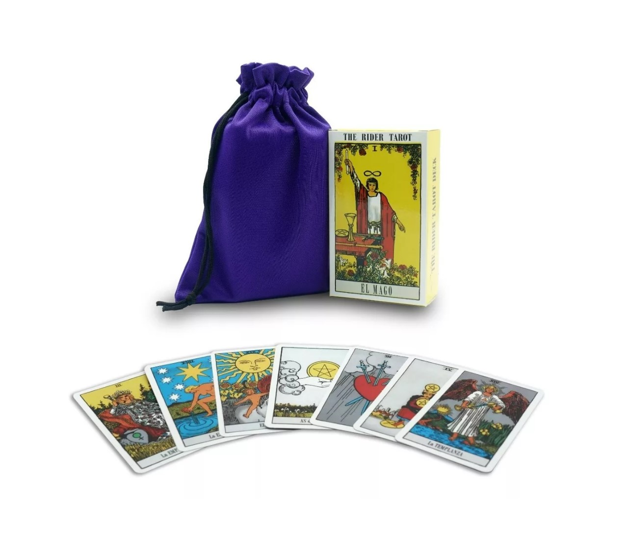 Foto 3 pulgar | Juego Tarot Cartas Rider Waite Lujo Español T