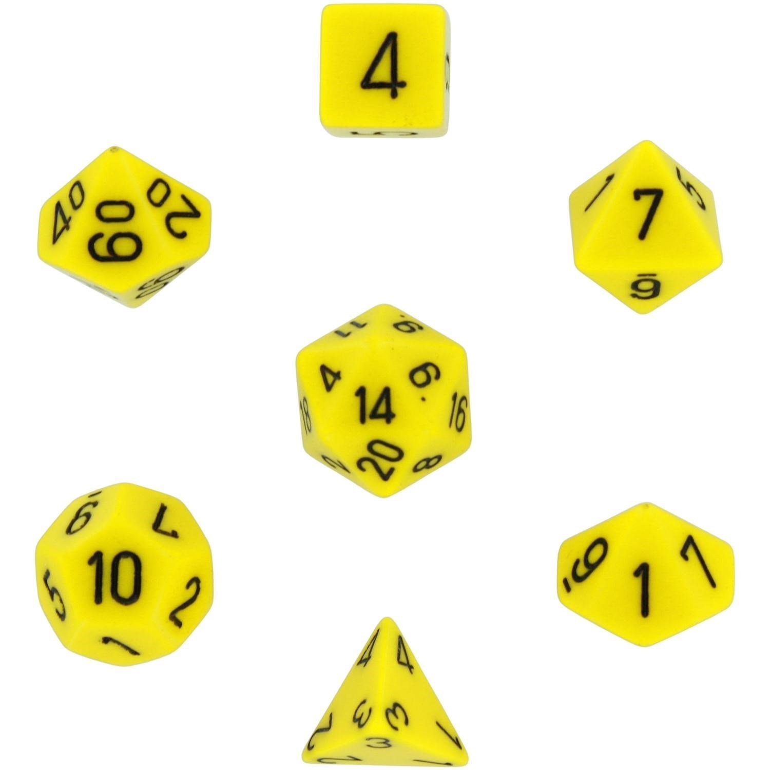 Foto 3 pulgar | Juego De Dados Chessex Polyhedral De 7 Dados, Amarillo Opaco Y Negro - Venta Internacional.