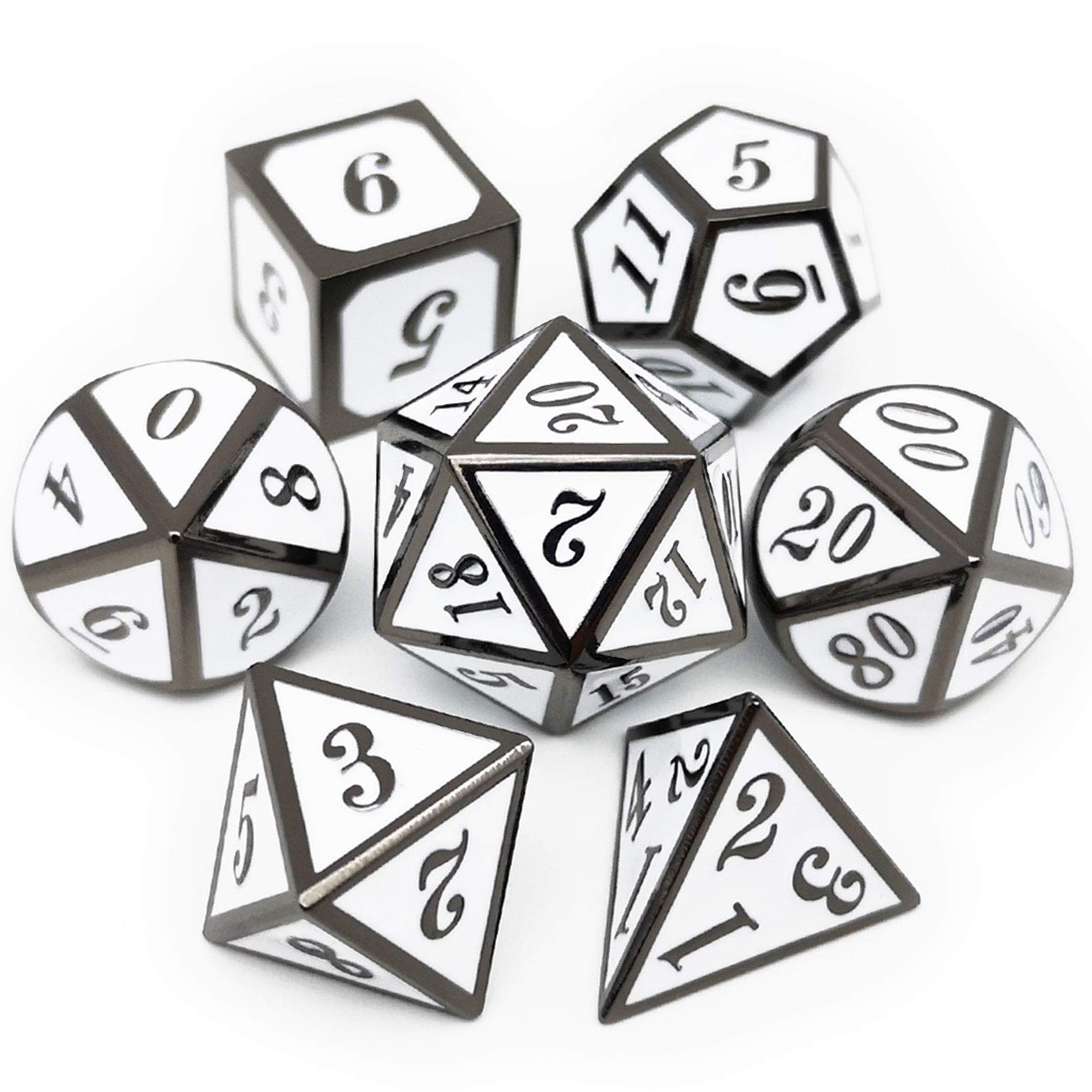 Foto 2 pulgar | Juego De Dados De Metal Haxtec Dnd 7pcs D&d D20 D12 D10 D8 D6 D4 Black - Venta Internacional.