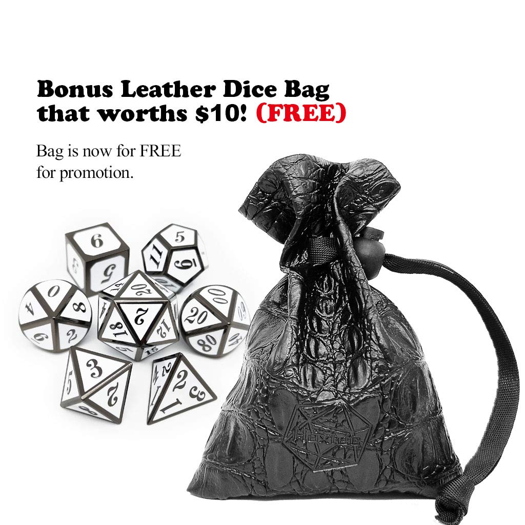 Foto 3 pulgar | Juego De Dados De Metal Haxtec Dnd 7pcs D&d D20 D12 D10 D8 D6 D4 Black - Venta Internacional.