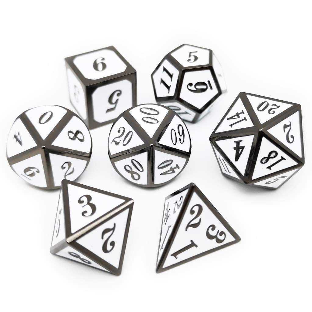 Foto 4 pulgar | Juego De Dados De Metal Haxtec Dnd 7pcs D&d D20 D12 D10 D8 D6 D4 Black - Venta Internacional.