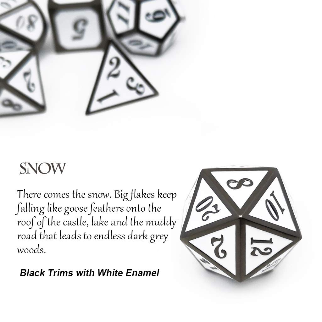 Foto 4 | Juego De Dados De Metal Haxtec Dnd 7pcs D&d D20 D12 D10 D8 D6 D4 Black - Venta Internacional.