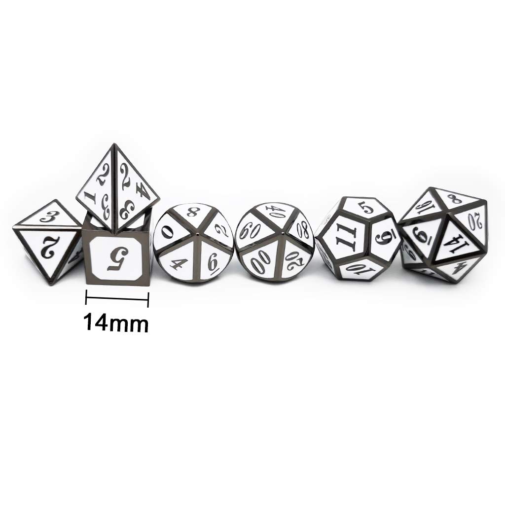 Foto 6 pulgar | Juego De Dados De Metal Haxtec Dnd 7pcs D&d D20 D12 D10 D8 D6 D4 Black - Venta Internacional.