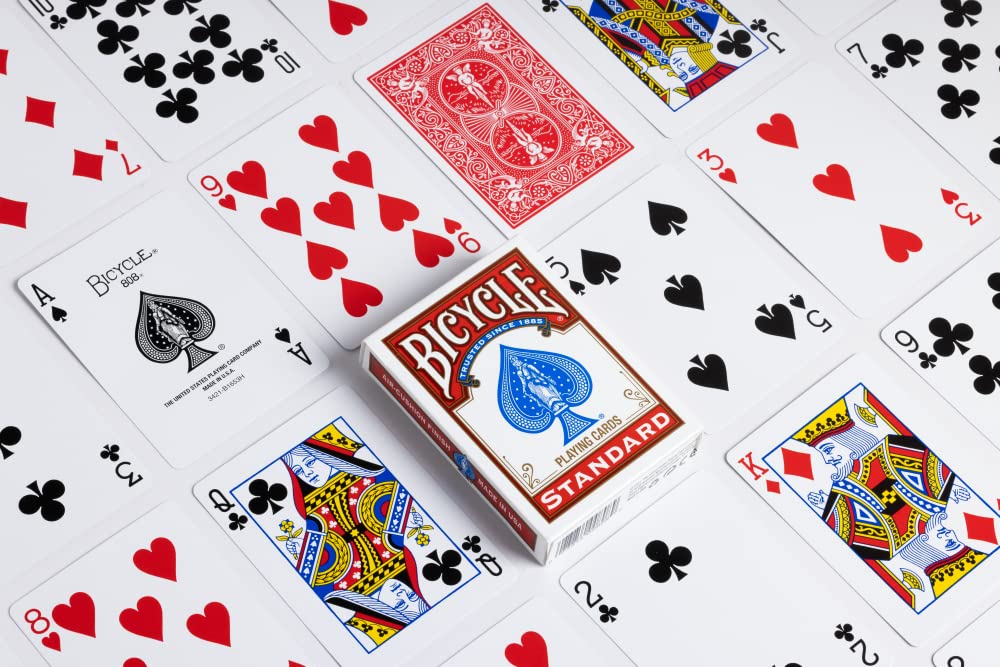 Foto 4 | Juego De Cartas Para Bicicleta Con Índice Estándar, Negro Y Rojo, Paquete De 4 - Venta Internacional.