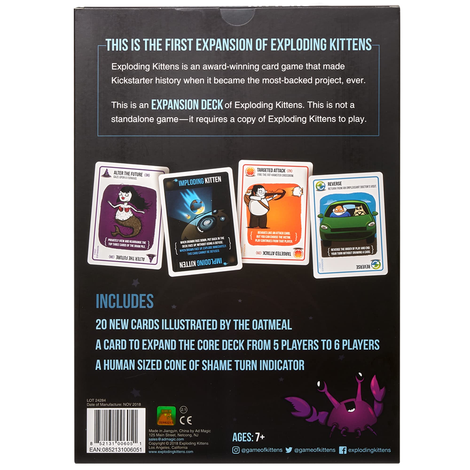 Foto 6 pulgar | Juego De Cartas Exploding Kittens Imploding Expansion Set +7 Años - Venta Internacional.