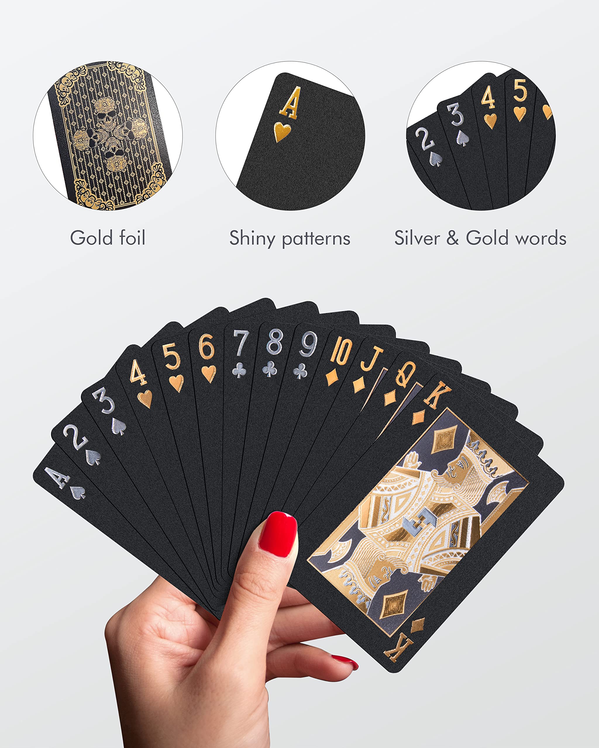 Foto 3 pulgar | Juego De Cartas Bierdorf Diamond Waterproof Black Poker Hd - Venta Internacional.