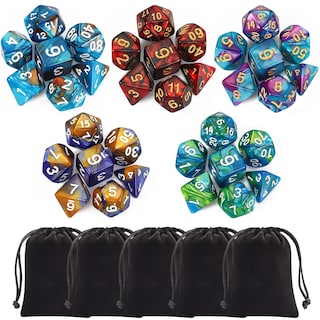 Foto 1 | Juego De Dados Poliédricos Qlv Con 20 Juegos Completos Y Bolsa Ciaraq - Venta Internacional.