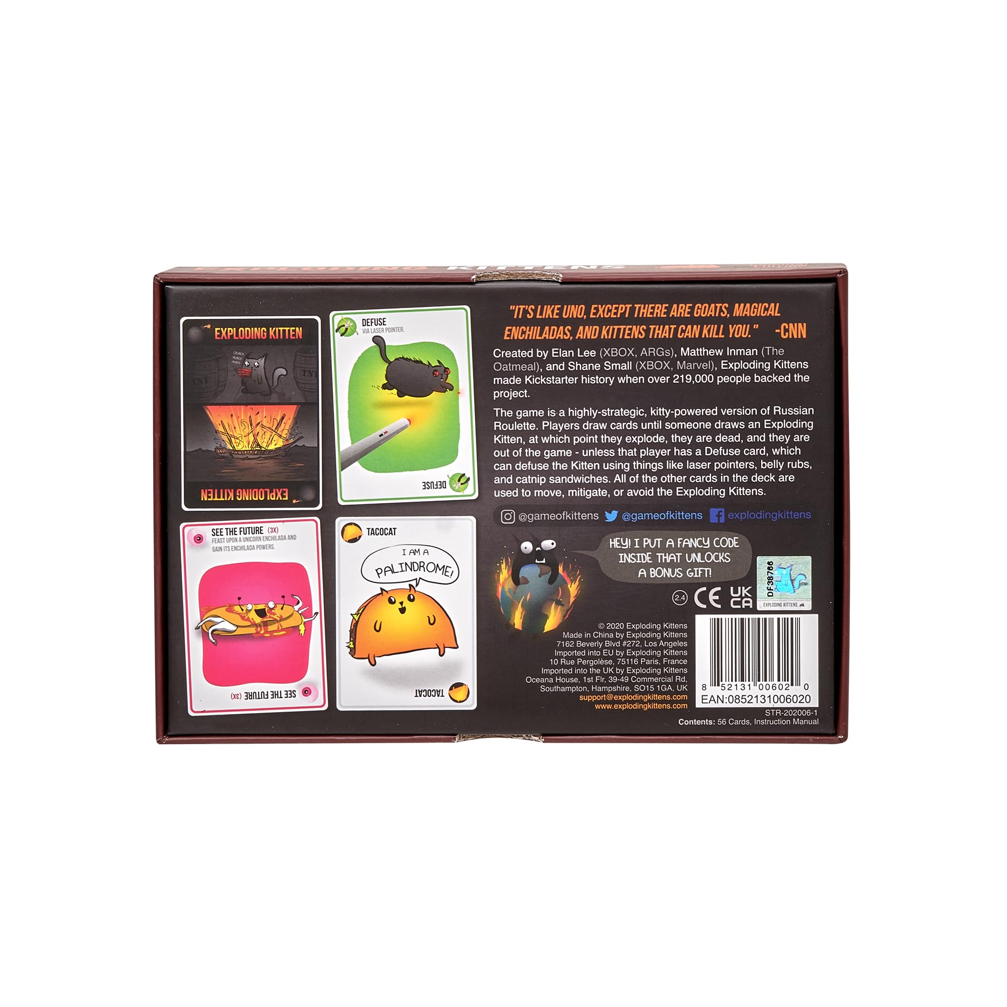 Foto 7 pulgar | Juego De Cartas Exploding Kittens, Edición Original, Más De 7 Años - Venta Internacional.