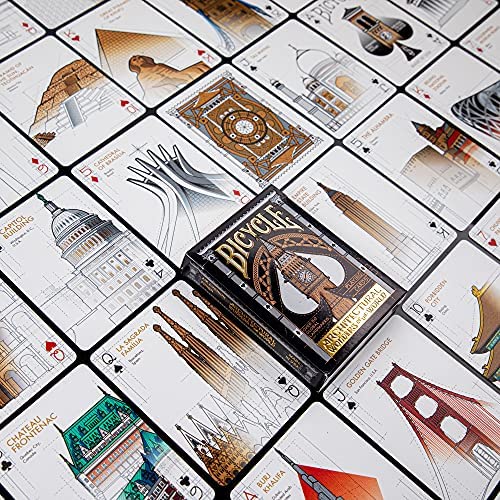 Foto 4 | Juego De Cartas: Bicicleta, Maravillas Arquitectónicas Del Mundo, Color Negro - Venta Internacional.