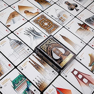 Foto 4 | Juego De Cartas: Bicicleta, Maravillas Arquitectónicas Del Mundo, Color Negro - Venta Internacional.