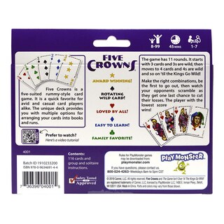 Foto 7 | Juego De Cartas Playmonster Five Crowns 5 Suited Rummy Style 8+ - Venta Internacional.
