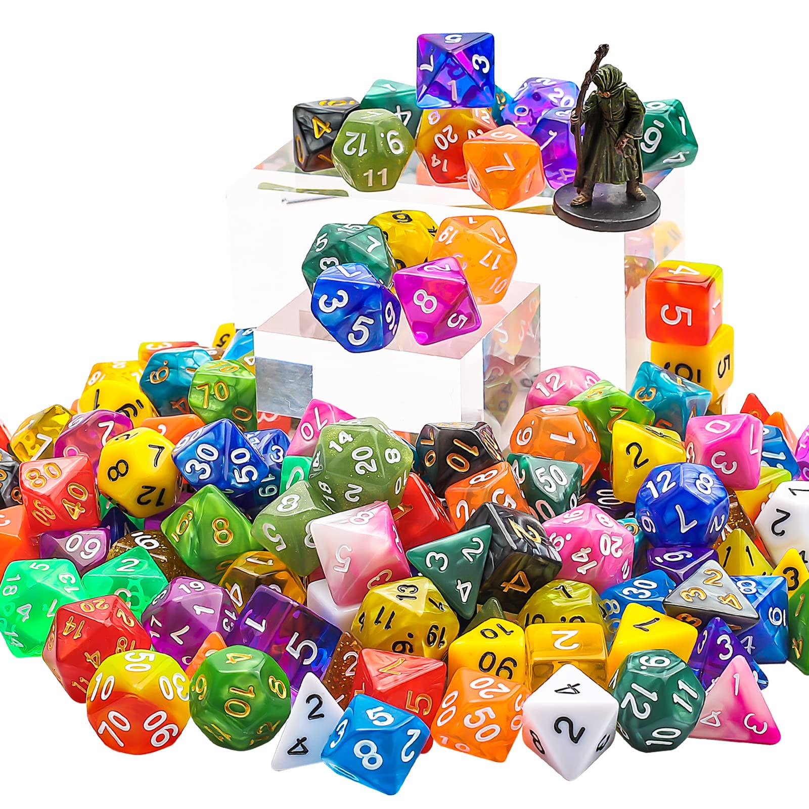 Foto 4 pulgar | Juego De Dados Ciaraq Dnd Dice 20x7 Polihedral 140 Piezas - Venta Internacional.