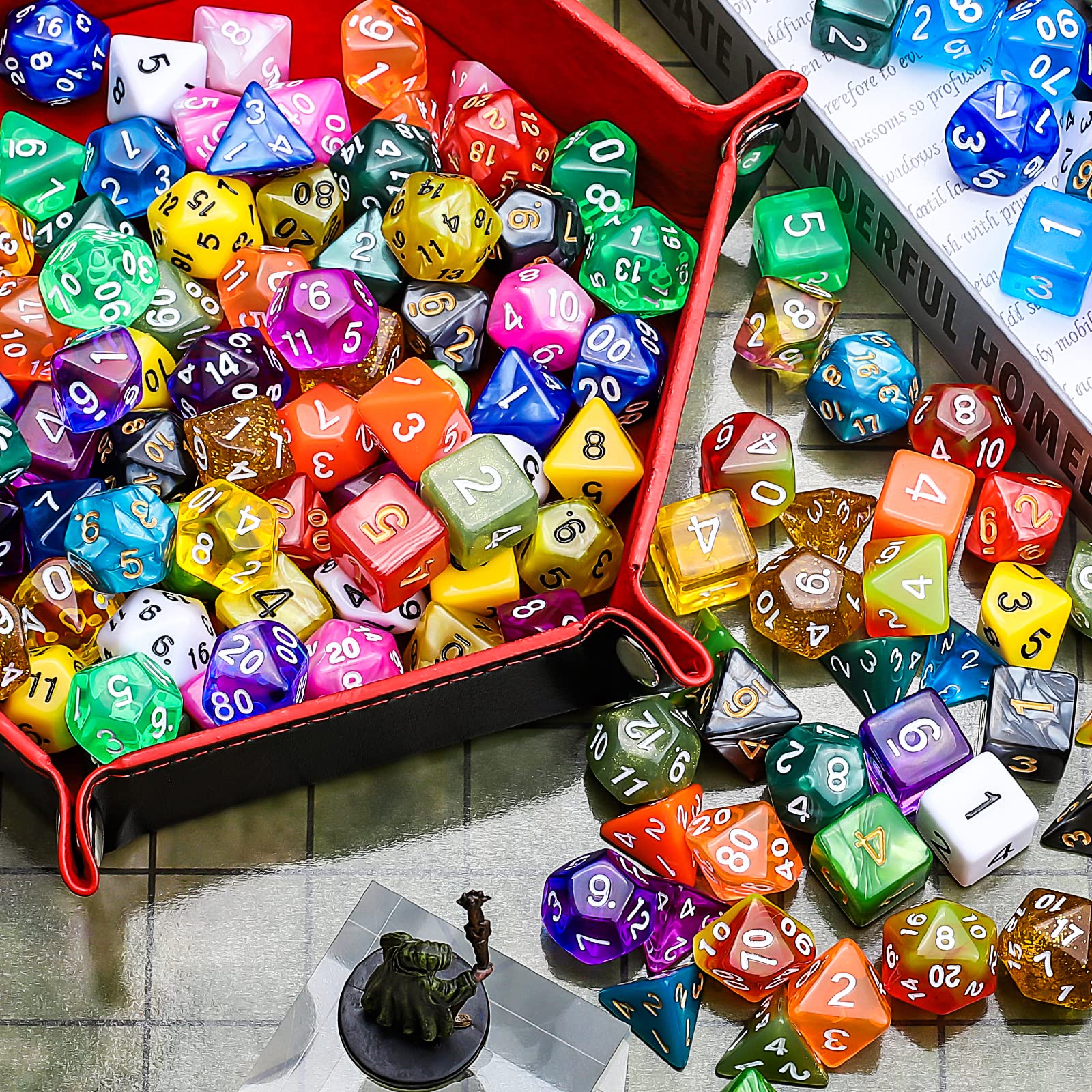 Foto 7 pulgar | Juego De Dados Ciaraq Dnd Dice 20x7 Polihedral 140 Piezas - Venta Internacional.