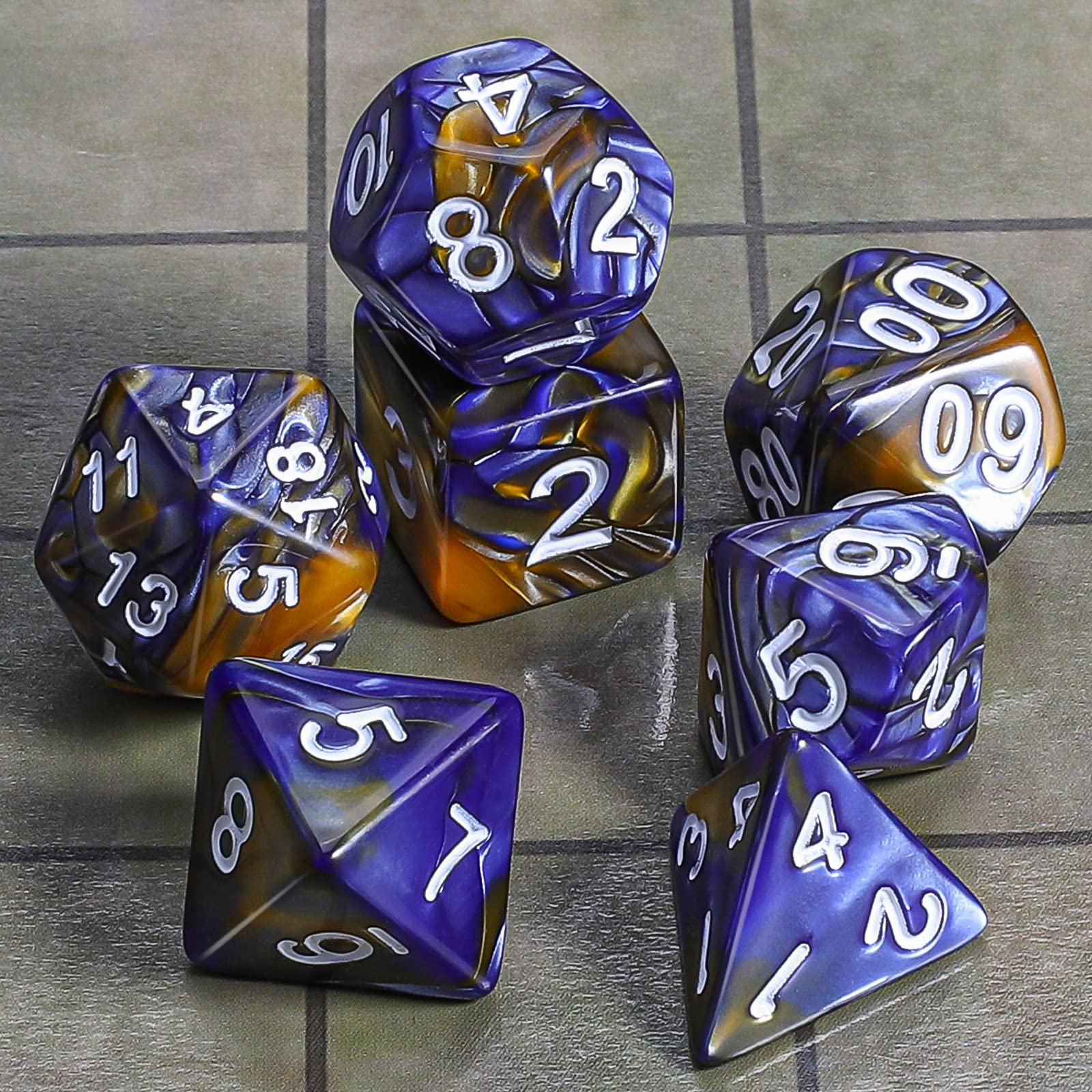 Foto 3 pulgar | Juego De Dados Poliédricos Ciaraq Dnd Con Bolsa Negra Para Dados, 7 Piezas - Venta Internacional.