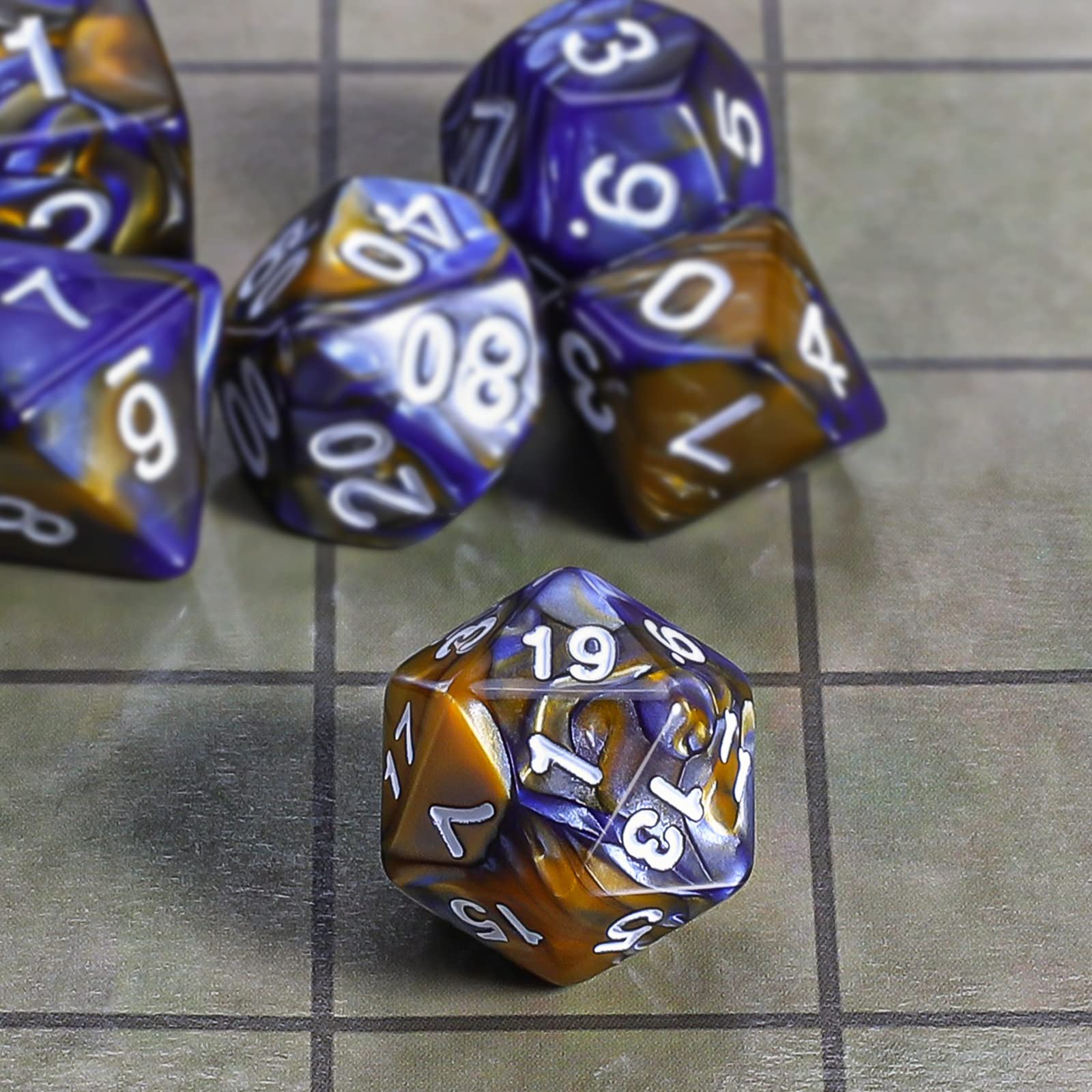 Foto 5 pulgar | Juego De Dados Poliédricos Ciaraq Dnd Con Bolsa Negra Para Dados, 7 Piezas - Venta Internacional.