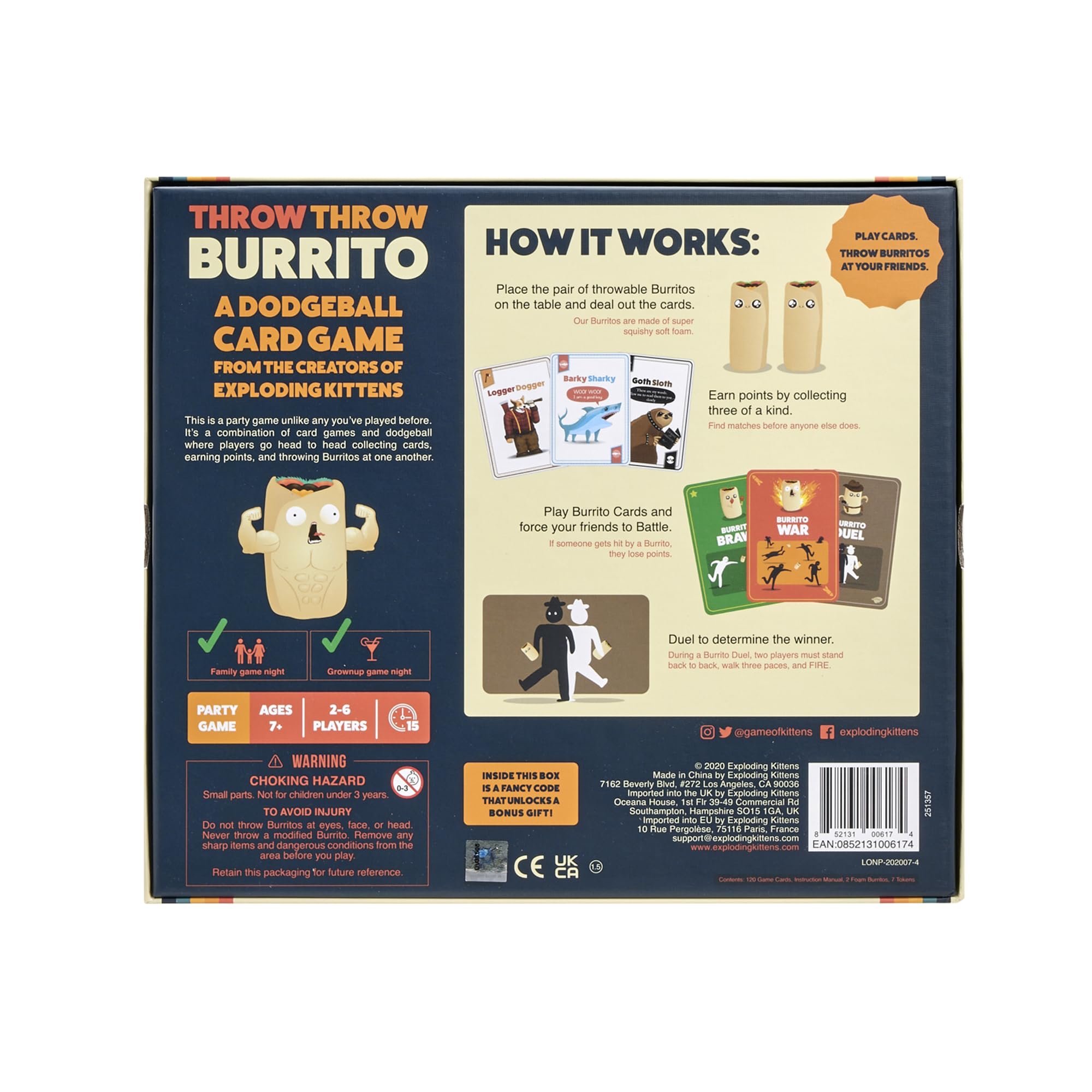 Foto 6 | Juego De Cartas Exploding Kittens Throw Throw Burrito Dodgeball - Venta Internacional.