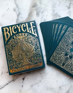 Foto 3 | Juego De Cartas Para Bicicleta Aureo Gold, Diseño De Leonardo Da Vinci - Venta Internacional.