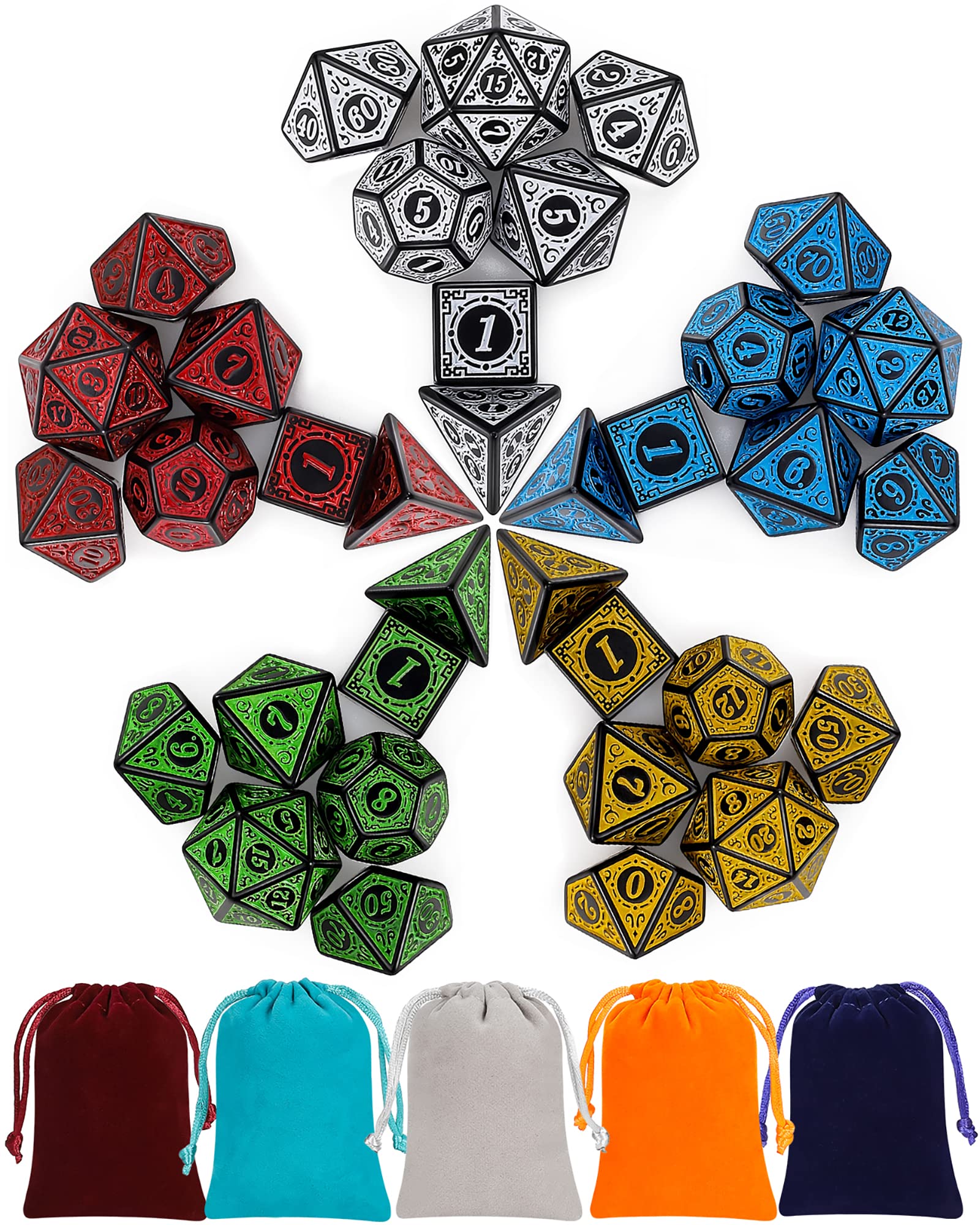 Foto 2 pulgar | Ciaraq De Dados Poliédricos Con 5 Bolsas Para Juegos De Mesa Mtg Dnd - Venta Internacional.