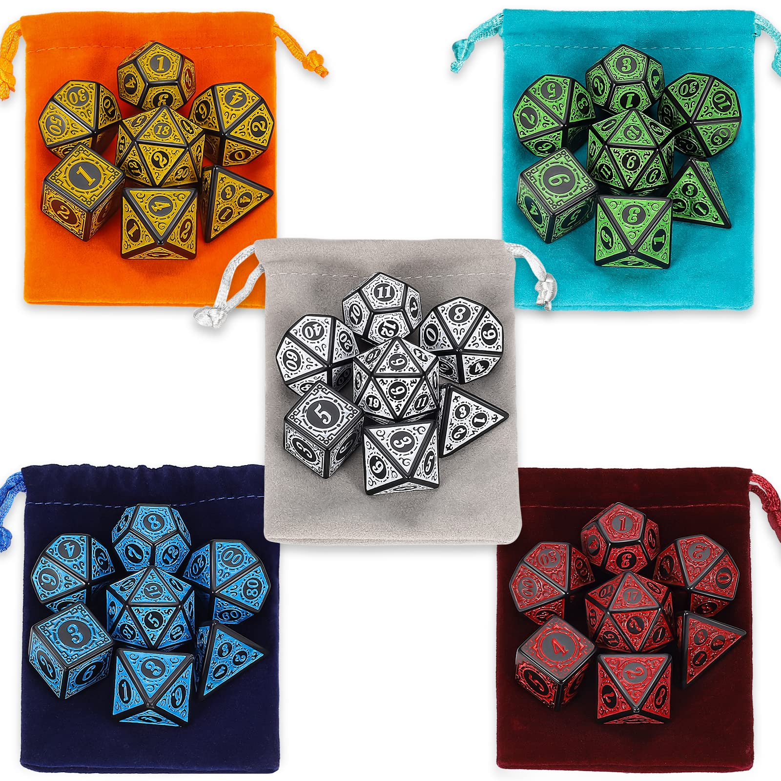 Foto 3 pulgar | Ciaraq De Dados Poliédricos Con 5 Bolsas Para Juegos De Mesa Mtg Dnd - Venta Internacional.