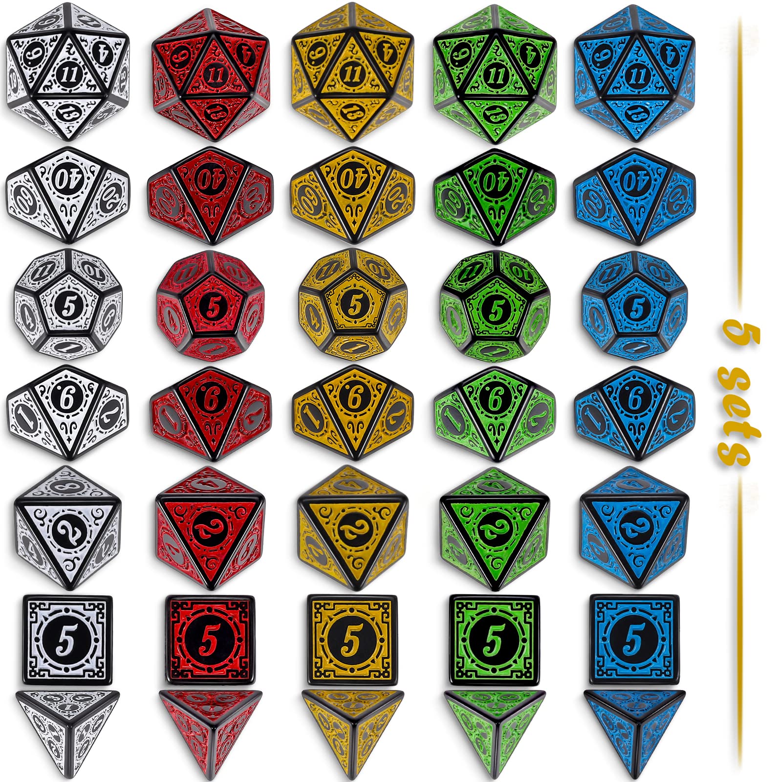 Foto 4 pulgar | Ciaraq De Dados Poliédricos Con 5 Bolsas Para Juegos De Mesa Mtg Dnd - Venta Internacional.