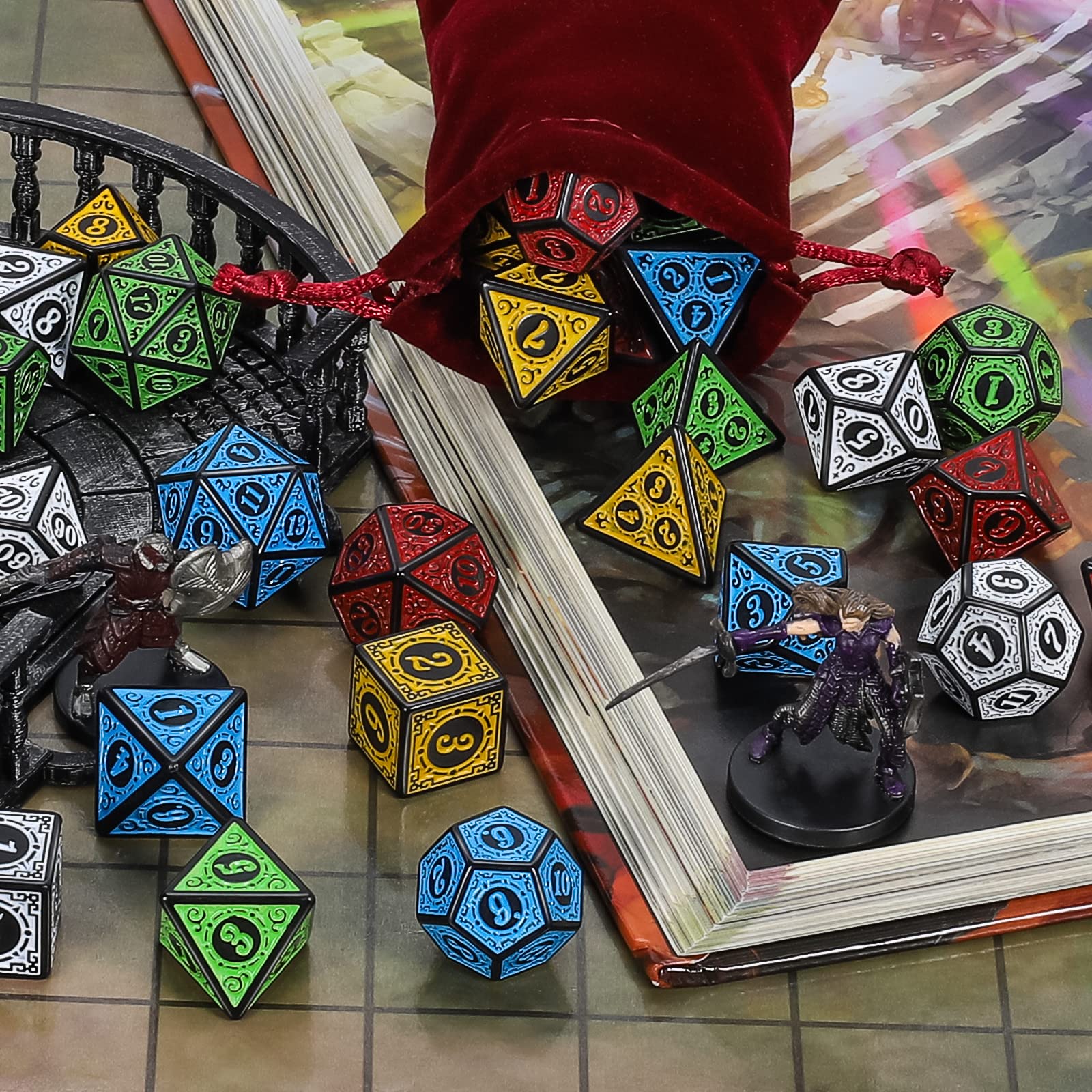 Foto 5 pulgar | Ciaraq De Dados Poliédricos Con 5 Bolsas Para Juegos De Mesa Mtg Dnd - Venta Internacional.