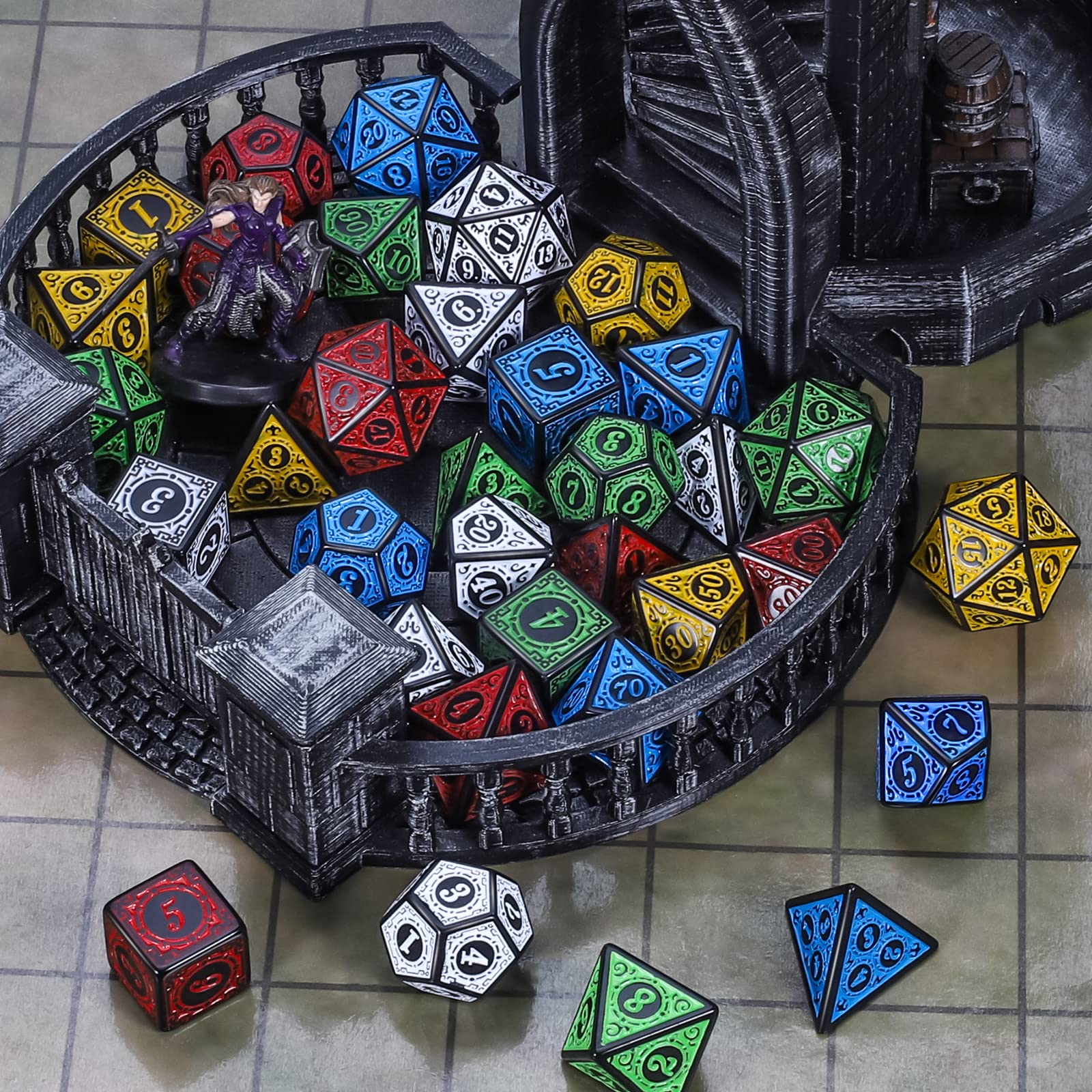 Foto 8 pulgar | Ciaraq De Dados Poliédricos Con 5 Bolsas Para Juegos De Mesa Mtg Dnd - Venta Internacional.