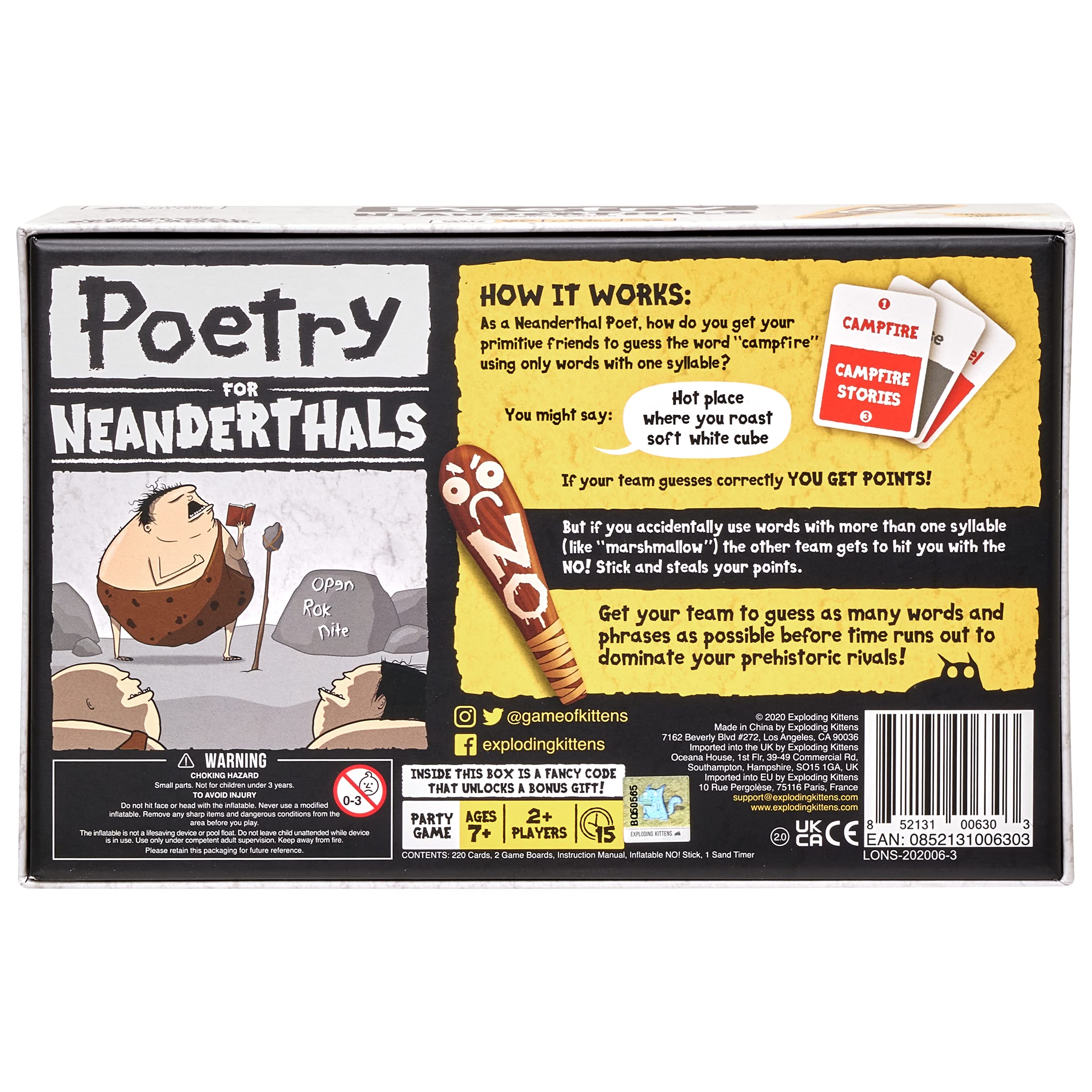 Foto 6 pulgar | Juego De Cartas Exploding Kittens Poetry For Neanderthals Family - Venta Internacional.