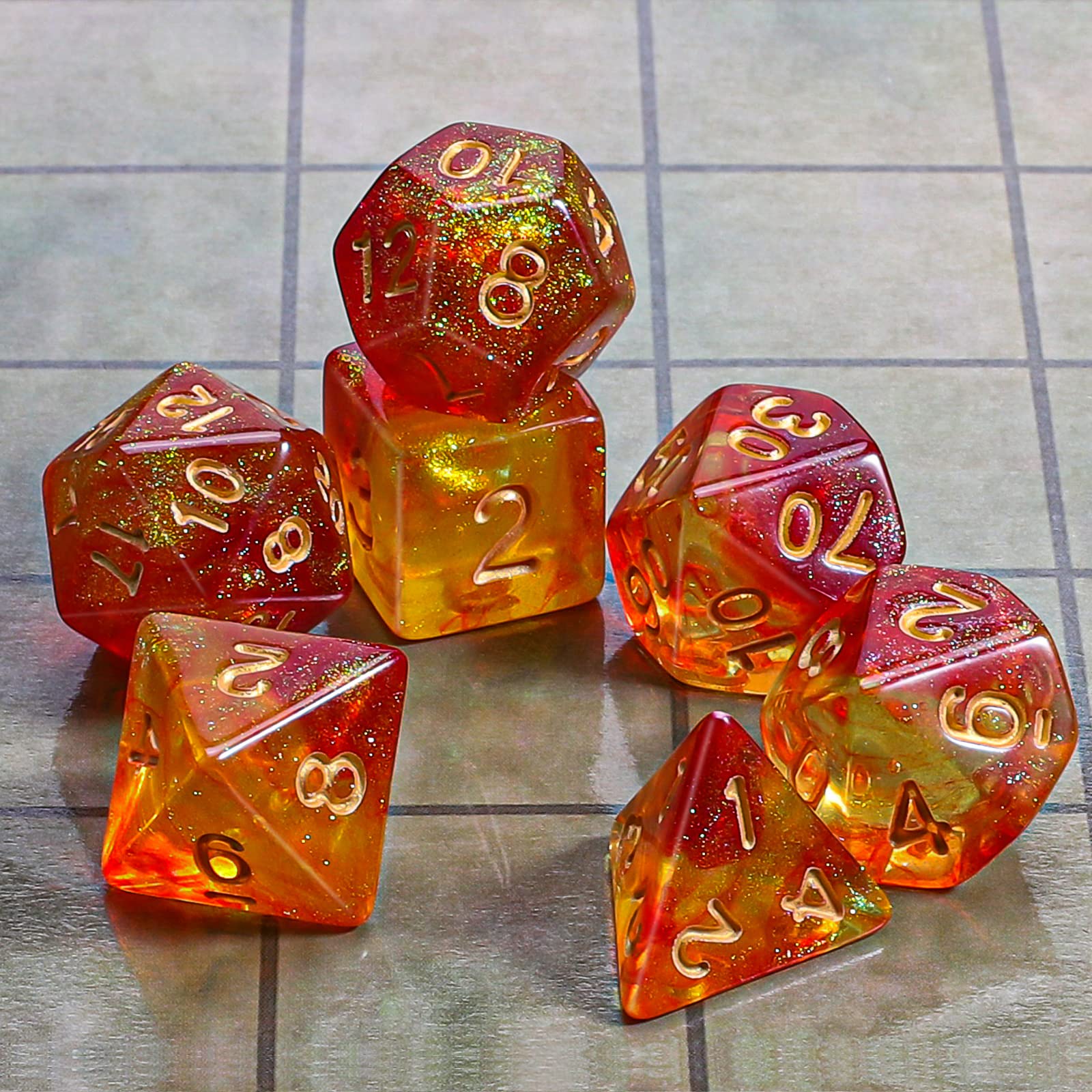 Foto 3 pulgar | Juego De Dados Poliédricos Ciaraq Dnd Con Bolsa Negra Para Dados, 7 Piezas - Venta Internacional.