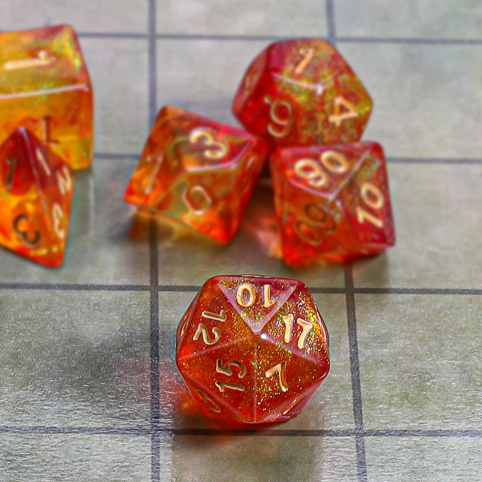 Foto 5 pulgar | Juego De Dados Poliédricos Ciaraq Dnd Con Bolsa Negra Para Dados, 7 Piezas - Venta Internacional.