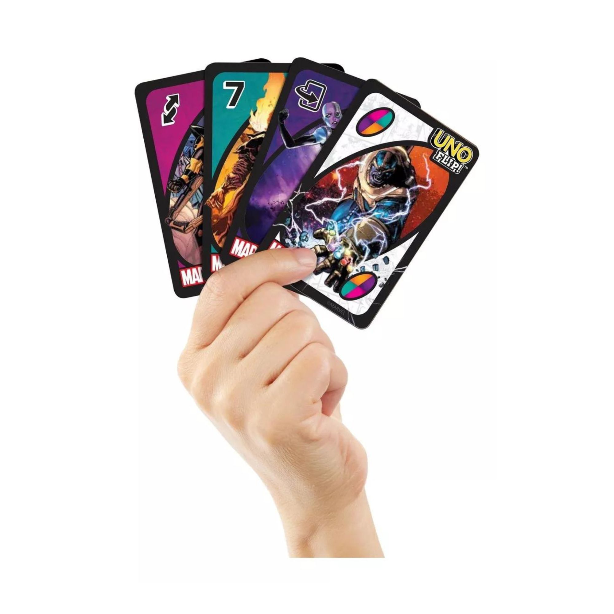 Foto 4 pulgar | Juego De Cartas Uno Marvel