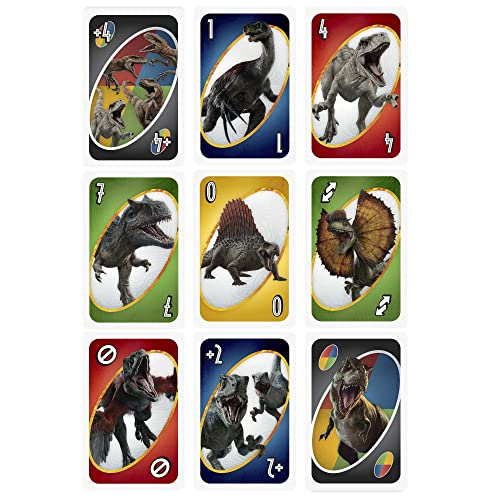 Foto 2 | Juego De Cartas Jurassic World Dominion Uno Con Mazo Temático Para Niños Mayores De 7 Años - Venta Internacional.