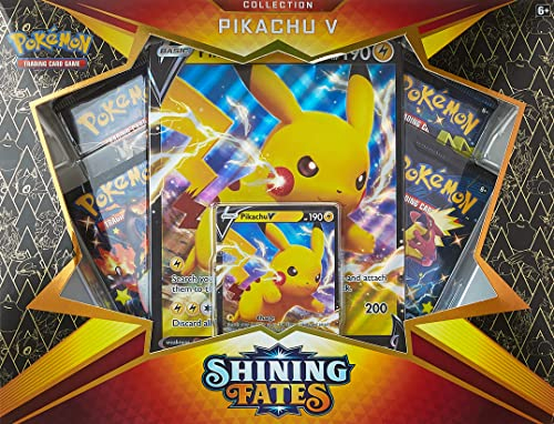 Juego de Cartas Pokémon Shining Fates Pikachu V Box Set - 4 Paquetes de Refuerzo - Venta Internacional