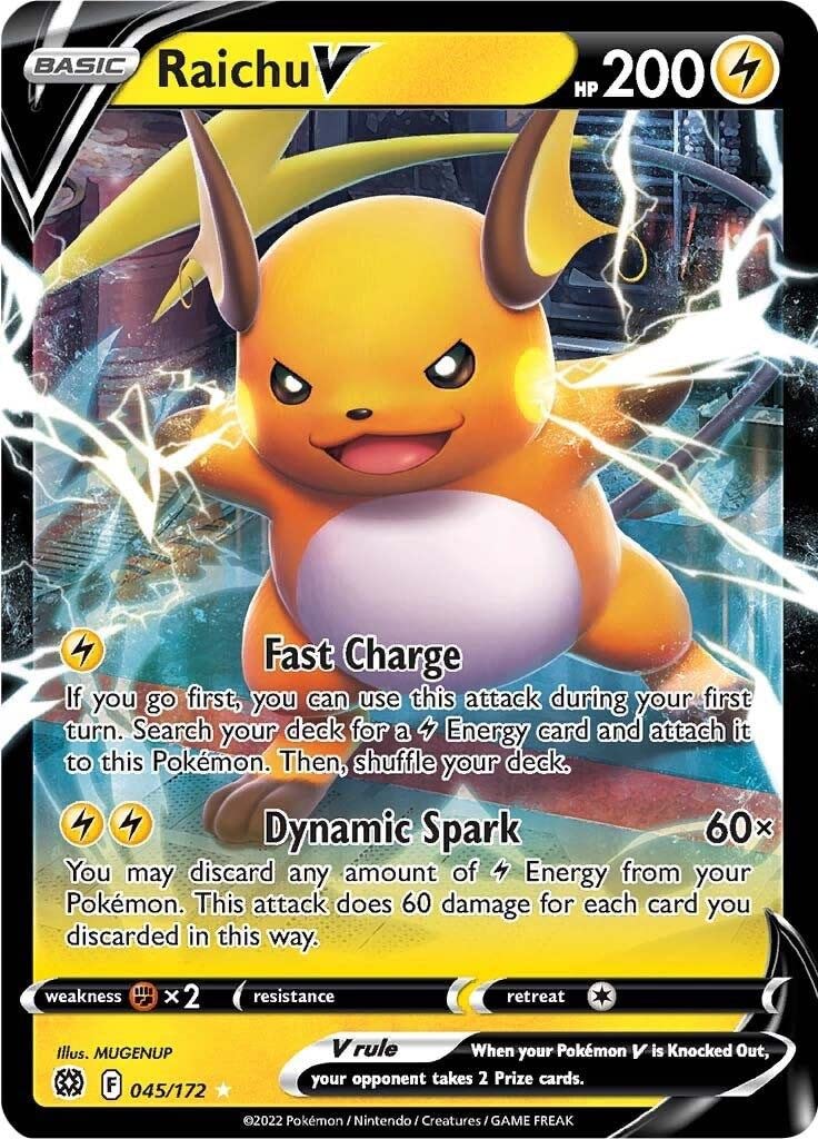 Foto 2 pulgar | Carta Pokémon Raichu V 045/172 Estrellas Brillantes - Ultra Rara - Venta Internacional.