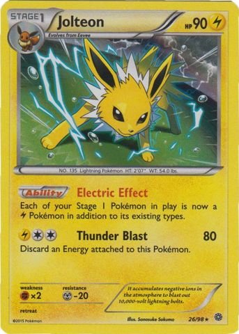 Foto 2 pulgar | Juego De Cartas Coleccionables Pokémon Jolteon (26/98) Ancient Origins - Venta Internacional.