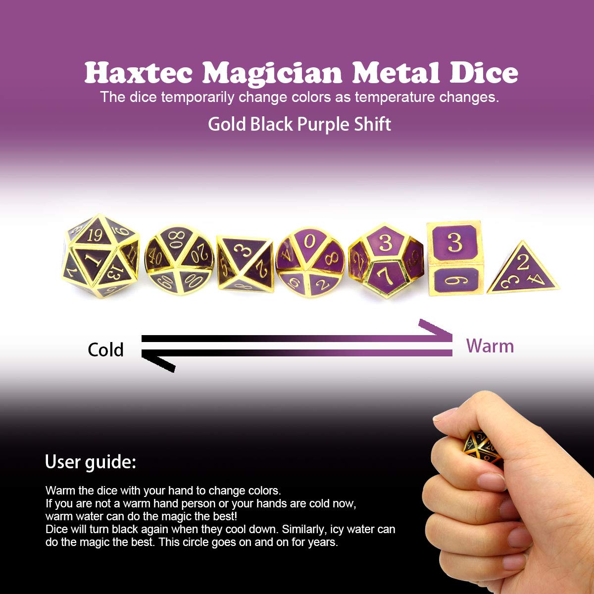 Foto 3 pulgar | Set De Dados Haxtec Con Bolsa De Piel 7 Piezas - Venta Internacional